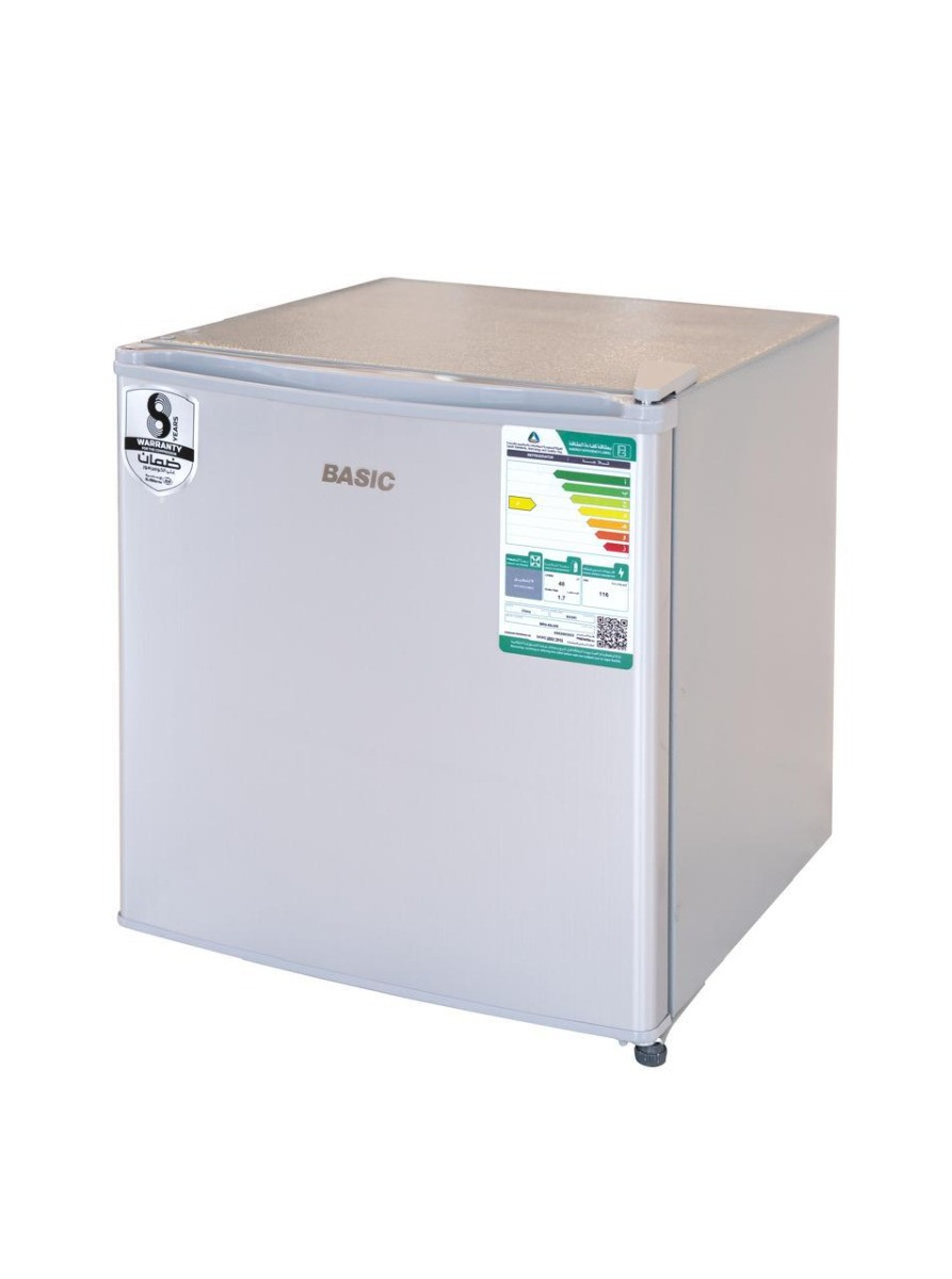 بيسك ثلاجة باب واحد, مقاس 1.7 قدم، 48 لتر, فضي - BRS-50LKN S